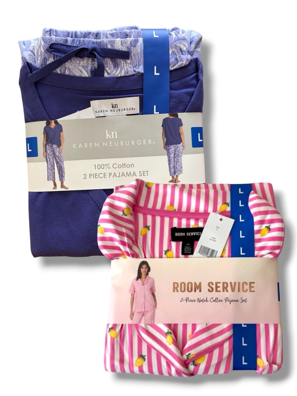 Room Service & Karen Neuberger Pajama Sets 2 Pair